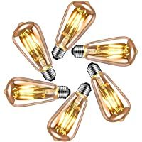 Bombilla de Filamento LED E27- E27 Edison Vintage Bombilla 6W- Filamento Antiguo LED Bombilla de Decorativa- iluminación…